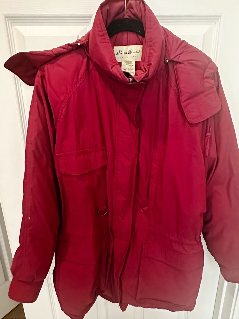 Eddie Bauer Snowline Goose Down Parka Burgundy Women Size Medium